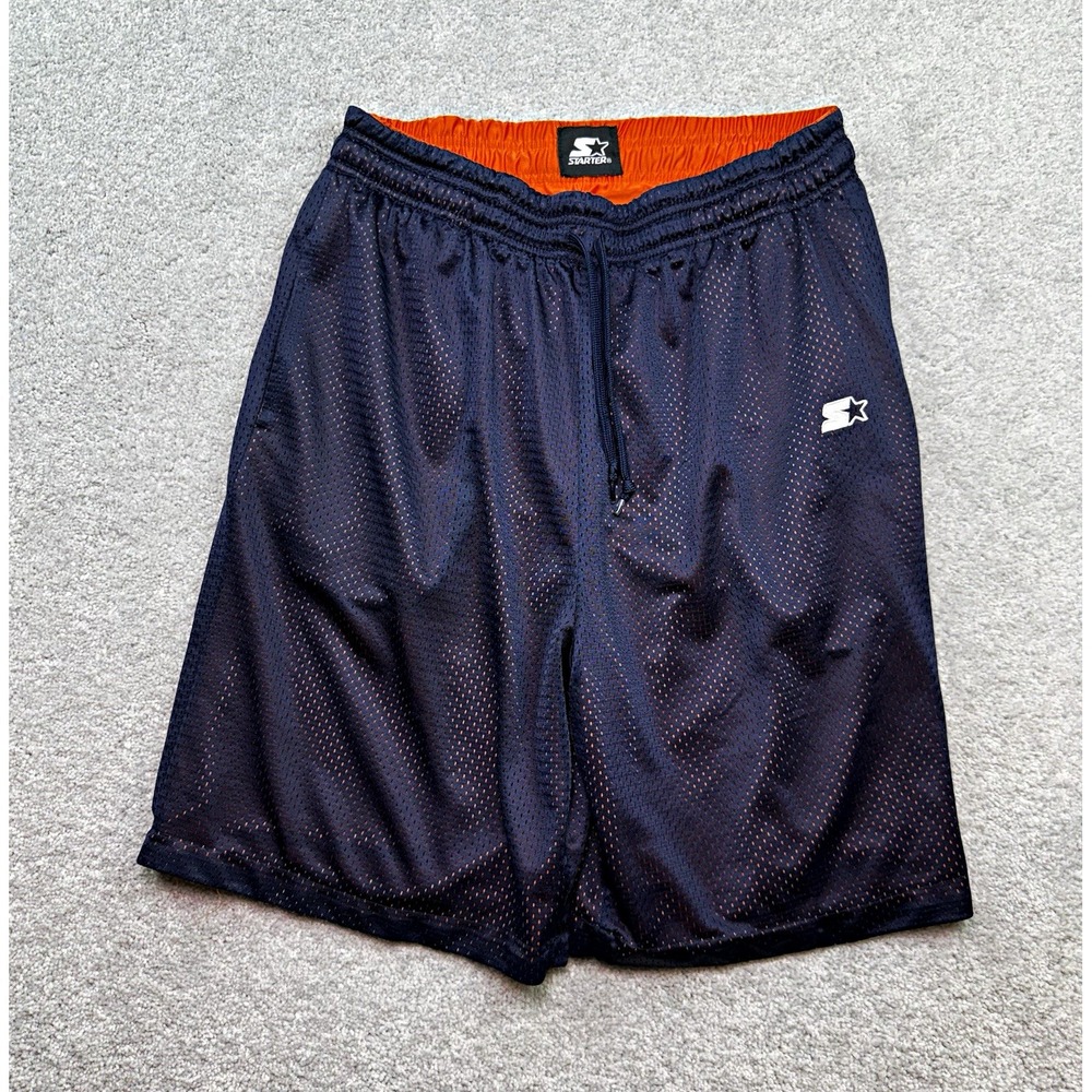 Vintage Starter Reversible Mesh Athletic Shorts Men's Medium 32-34 Navy Orange